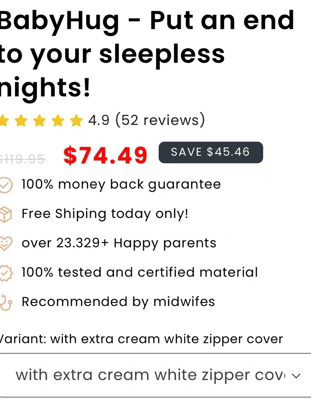 Cradle Cuties Infant Sleep Pillow